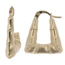 9ct Yellow Gold Bamboo Handbag Creole Earrings