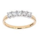 18ct Yellow Gold Certificated 5 Stone Diamond Ring