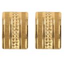 22ct Yellow Gold Matte Grain Stud Earrings