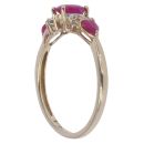 9ct Yellow Gold 0.05ct Diamond and Ruby Fancy Ring