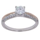 18ct White and Rose Gold 0.70ct Diamond Solitaire Ring