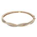 9ct Yellow Gold 0.50ct Brilliant Cut Diamond Twist Bangle