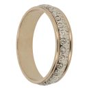 9ct Yellow And White Gold 4.9mm Star Patterned Wedding Band