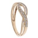 9ct Yellow Gold 0.20ct Diamond Crossover Ring