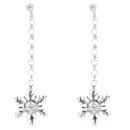 Silver Cubic Zirconia Snowflake Drop Earrings By Icesia