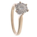 9ct Yellow Gold 0.10ct Diamond Cluster Ring