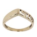 14ct Yellow Gold Greek Key Wishbone Ring