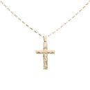 9ct Yellow Gold Crucifix Pendant and Chain 20"