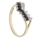 9ct Yellow Gold Sapphire And Cubic Zirconia Ring