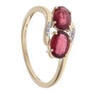 9ct Yellow Gold Pink Tourmaline and Cubic Zirconia Ring