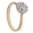 18ct Yellow Gold 0.78ct Brilliant Cut Daisy Cluster Ring