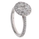 18ct White Gold 1.00ct Brilliant Cut Diamond Cluster Ring