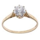 9ct Yellow Gold Cubic Zirconia Single Stone Ring