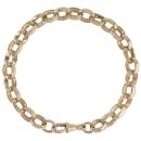 9ct Yellow Gold Patterned and Plain Belcher Bracelet 9"