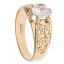 9ct Yellow Gold Cubic Zirconia Patterned Ring