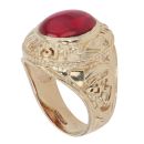 9ct Yellow Gold Red Cabochon College Ring