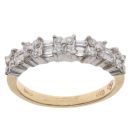 18ct Yellow Gold 0.50ct Brilliant And Baguette Cut Diamond And Fancy Ring