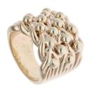 9ct Yellow Gold Four Row Keeper Ring