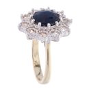 9ct Yellow Gold Sapphire and Diamond Ring