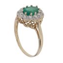 9ct Yellow Gold 0.05ct Brilliant Cut Diamond and Emerald Cluster Ring