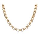 9ct Yellow Gold Patterned And Plain Belcher Chain 28"