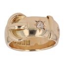 18ct Yellow Gold 0.10ct Diamond Buckle Ring