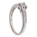18ct White Gold 0.25ct Princess and Brilliant Cut Diamond Cluster Ring