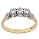 18ct Yellow Gold 0.50ct Brilliant Cut Diamond Trilogy Ring