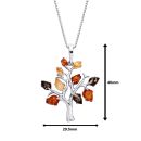 Sterling Silver Baltic Amber Tree of Life Pendant Necklace