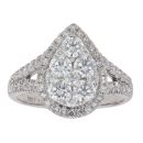 18ct White Gold 1.50ct Brilliant and Single Cut Diamond Cluster Ring