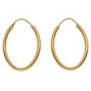 22ct Yellow Gold Oval Hoop Earrings
