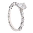 18ct White Gold 0.65ct Oval, Marquise and Brilliant Cut Lab Grown Diamond Solitaire Ring