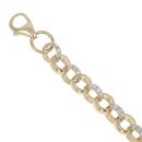 9ct Yellow Gold Cubic Zirconia Belcher Bracelet 8.5"