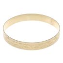 9ct Yellow Gold Patterned Zigzag Bangle