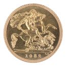 1982 Elizabeth II Decimal Portrait UK Half Sovereign Coin
