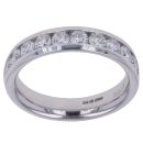 9ct White Gold 1.00ct Brilliant Cut Lab Grown Diamond Half Eternity Ring
