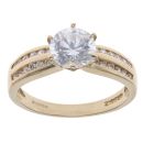 14ct Yellow Gold Cubic Zirconia Solitaire Ring