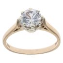 9ct Yellow Gold Cubic Zirconia Single Stone Ring