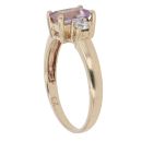 9ct Yellow Gold Amethyst and Cubic Zirconia Ring