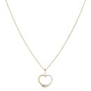 9ct Yellow and White Gold Heart Pendant and Chain 18"