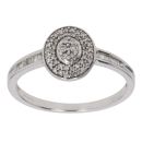 9ct White Gold 0.25ct Mixed Cut Diamond Cluster Ring