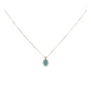 9ct Yellow Gold Certificated Emerald And Diamond Cluster Pendant 18"