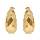 22ct Yellow Gold Faceted Basket Hoop Earrings