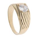 9ct Yellow Gold Cubic Zirconia Signet Ring