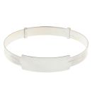 Silver Patterned ID Expandable Bangle By Icesia