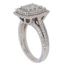 Vera Wang 18ct White Gold 1.00ct Brilliant And Baguette Cut Diamond Cluster Love Ring