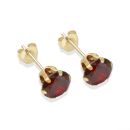9ct Yellow Gold Garnet Cubic Zirconia Stud Earrings 6mm