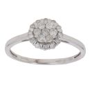 9ct White Gold 0.35ct Brilliant Cut Diamond Cluster Ring