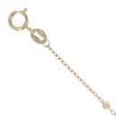 9ct Yellow Gold Textured Bead and Lucky Horn Charm Fancy Bracelet 7.5"