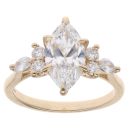 9ct Yellow Gold 2.35ct Marquise And Brilliant Cut Lab Grown Diamond Solitaire Ring